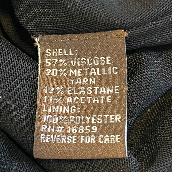 J. McLaughlin Mock Neck Tank Top Blouse Black Gold Silver Metallic Sleeveless XS - Picture 9 of 9